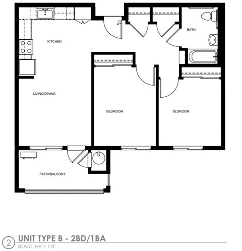 2 Bedroom 1 Bathroom apartment at Oak View Ranch